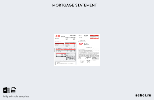 цифровая загрузка шаблона выписки по ипотечному кредиту США ADP в форматах Word 